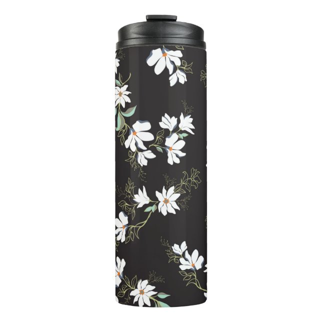 Bright Magnolia Seamless Pattern Thermal Tumbler (Front)