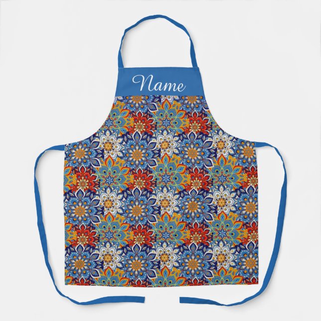 bright mandala  personalised apron (Front)