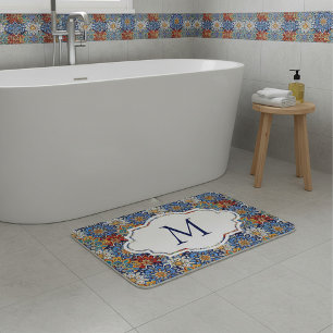 bright mandala personalised bath mat