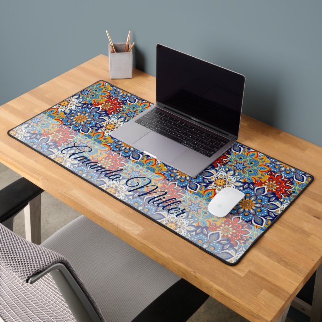 bright mandala personalised desk mat (Office 2)