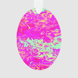 Bright Marbleised Colours Design on Star Ornament