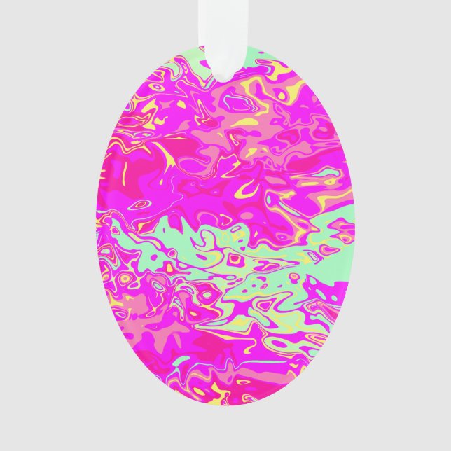 Bright Marbleised Colours Design on Star Ornament (Front)