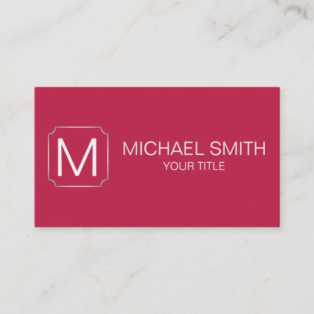 Bright maroon colour background business card (Front)
