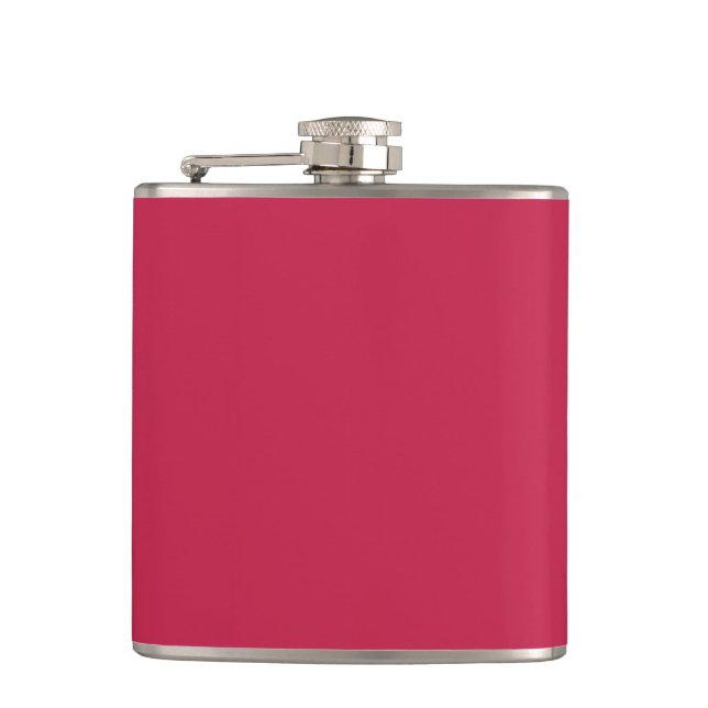 Bright maroon (solid colour)  hip flask (Front)