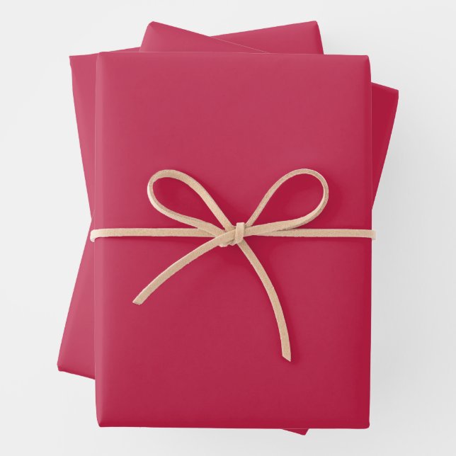 Bright maroon (solid colour)  wrapping paper sheet (In situ)