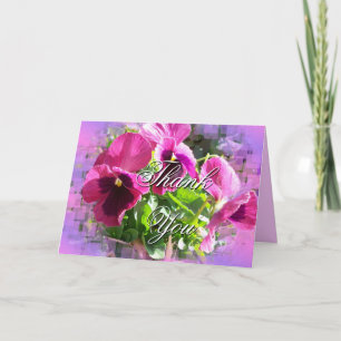 Bright Mauve Pansy card-customise any occasion Thank You Card