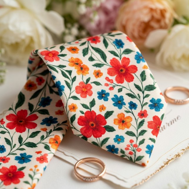  Bright Meadow Flower Pattern Tie (Creator Uploaded)