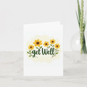 Bright Meadow Yellow Flowers Get Well Card