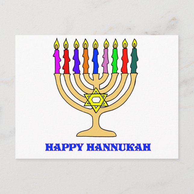 Bright Menorah Postcard (Front)