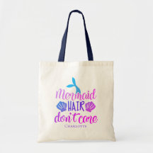 Bright Mermaid Hair Don't Care Mermaid Tote Bag