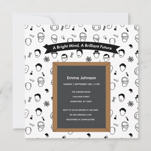 Bright Mind Brilliant Future Editable Invitation (Front)