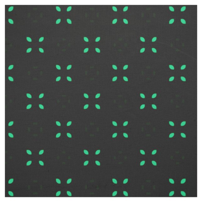 Bright Mint Green Leaf Abstract Pattern Fabric (Swatch)