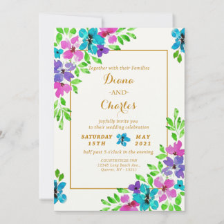 Bright Mixed Floral Invitation