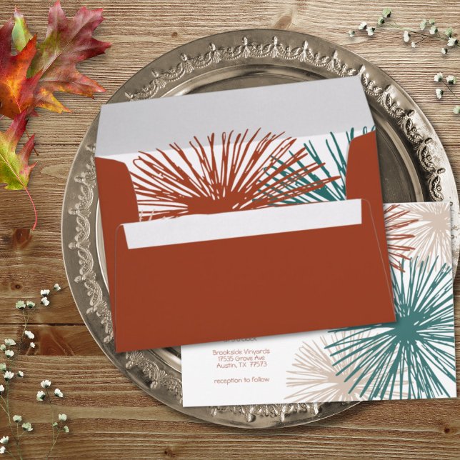 Bright Modern Abstract Dark Teal Copper Bisque  Envelope (Creator Uploaded)