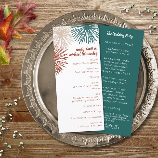 Bright Modern Abstract Dark Teal Copper Bisque  Program (Creator Uploaded)