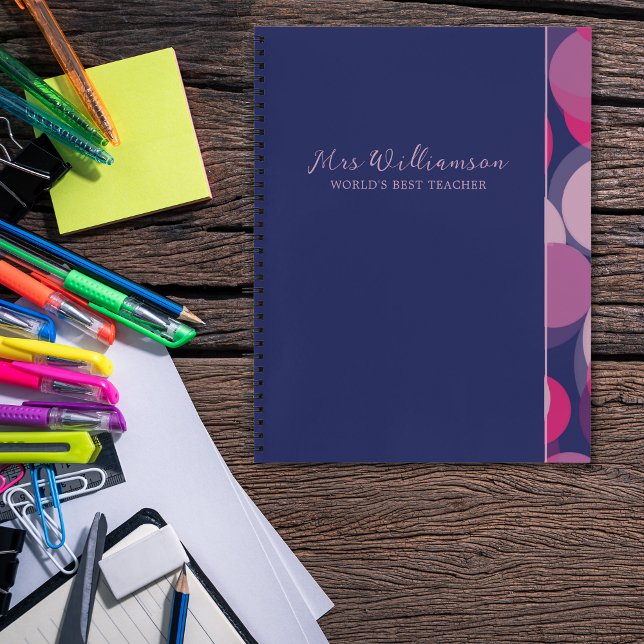 Bright Modern Abstract Teacher's Spiral Notebook (Bright Modern Abstract Pattern Teacher's Spiral Notebook. Say thank you with this personalised gift.)