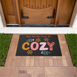 Bright Modern Cosy Winter Christmas  Doormat