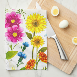 Bright Modern Floral Art Accent Kitchen Towel