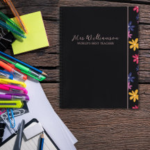 Bright Modern Floral Teacher's Spiral Notebook