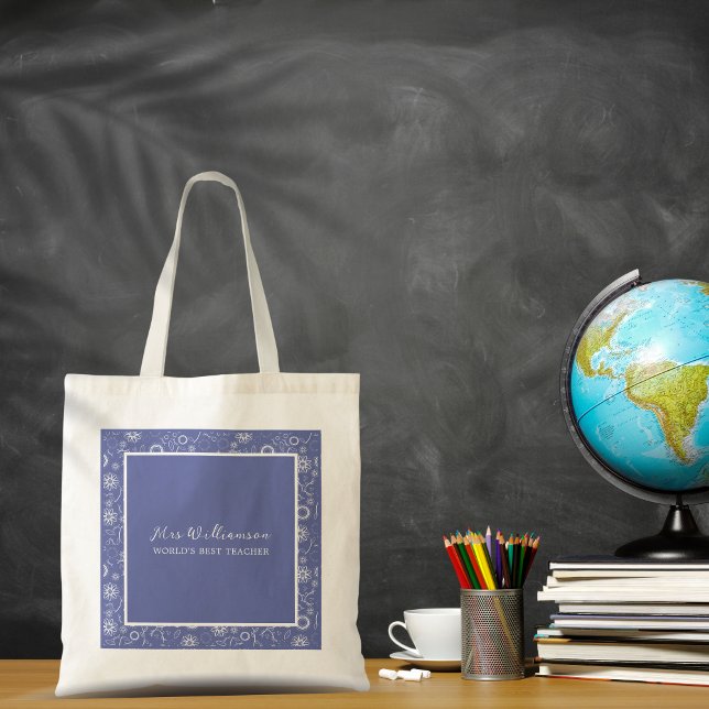 Bright Modern Floral Teacher's Tote Bag (Bright Modern Floral Teacher's Tote Bag. Say thank you with this personalised gift.)