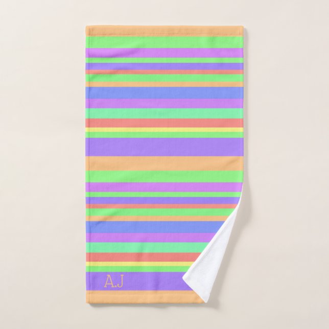 Bright, modern, funky and fun personalized bath towel set (Hand Towel)