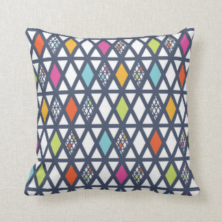 Bright Modern Graphic Pink Teal Lime Throw Pillow