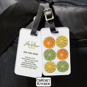 Bright Modern Minimal Fresh Crochet Fruit Slices Luggage Tag