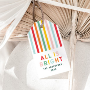 Bright modern minimal simple family Christmas  Gift Tags