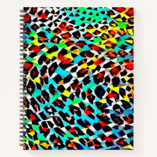Bright Modern Multicolor Cute Animal Print Noteboo Notebook