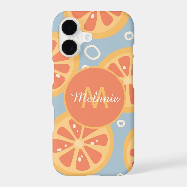 Bright Modern Orange Slices Pattern Personalised (Back)