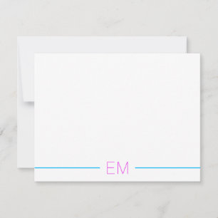 Bright Modern Simple Monogrammed Card