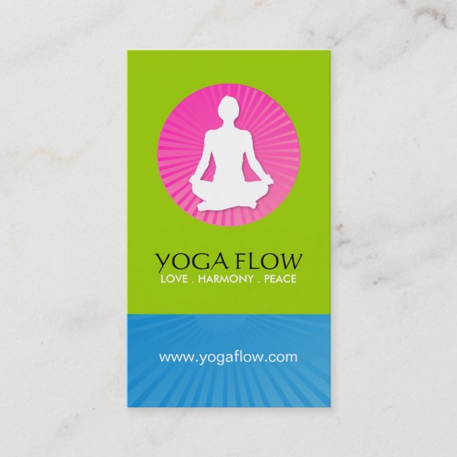 Bright Modern Yoga Business Cards (Front)