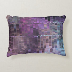 Bright Mosaic: Multicolored Glossy Abstract. Decorative Cushion