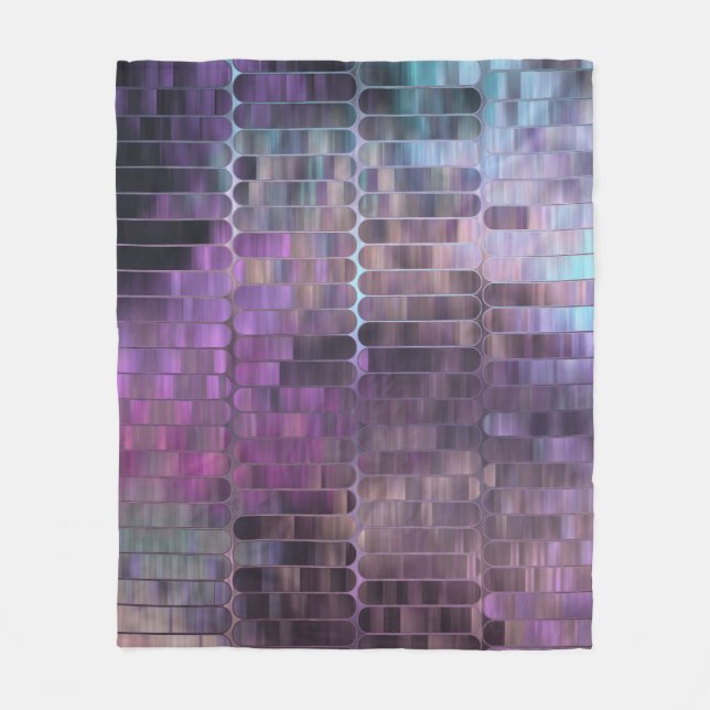 Bright Mosaic: Multicolored Glossy Abstract. Fleece Blanket (Front)