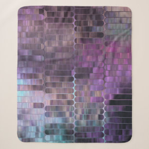 Bright Mosaic: Multicolored Glossy Abstract. Sherpa Blanket