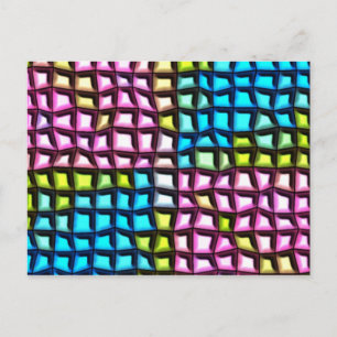 Bright mosaic pattern postcard