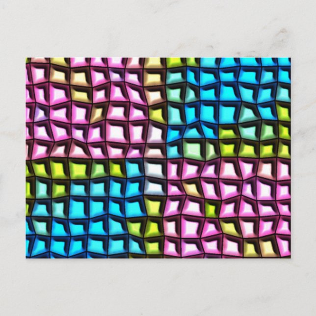 Bright mosaic pattern postcard (Front)