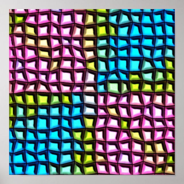 Bright mosaic pattern poster (Front)