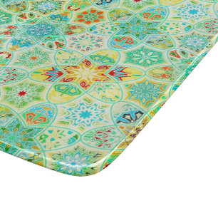 Bright mosaic tile cutting board