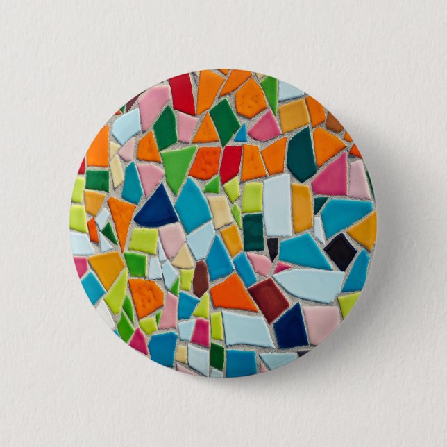 Bright Mosaic Tiles 6 Cm Round Badge (Front)