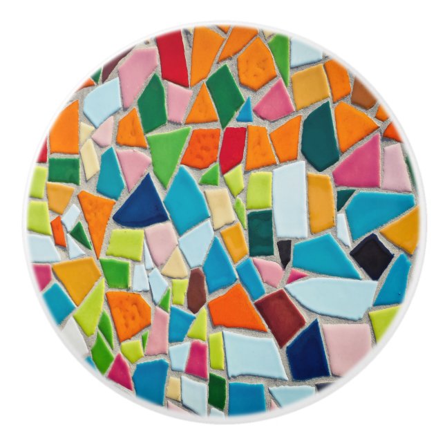 Bright Mosaic Tiles Ceramic Knob (Front)