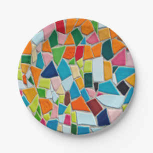 Bright Mosaic Tiles Paper Plate