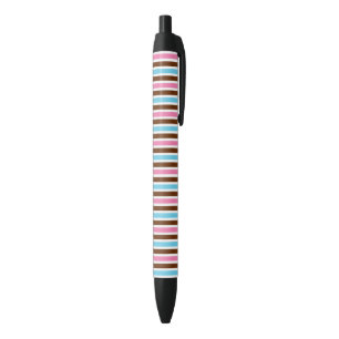 Bright Multi-Colour Stripe Striped Abstract Style Black Ink Pen