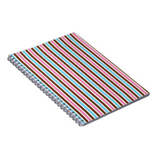 Bright Multi-Colour Stripe Striped Abstract Style Notebook