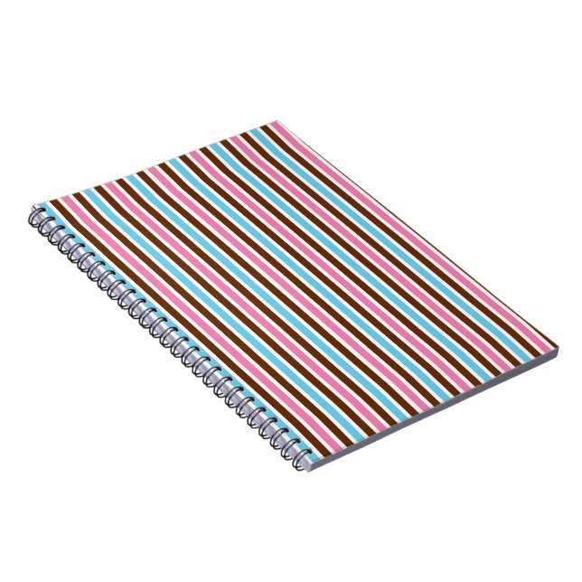 Bright Multi-Colour Stripe Striped Abstract Style Notebook (Right Side)