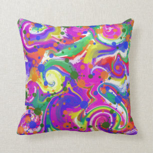 Bright Multi Coloured Abstract Cushion