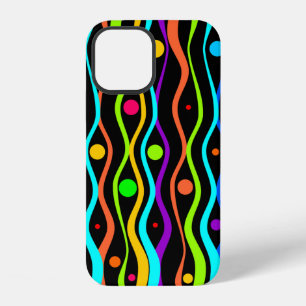 Bright Multi-coloured Circles and Curved Stripes iPhone 12 Case