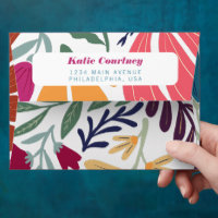 Bright Multicolor Abstract Floral Return Address