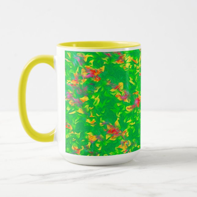 Bright Multicolor Floral Pattern Mug (Left)