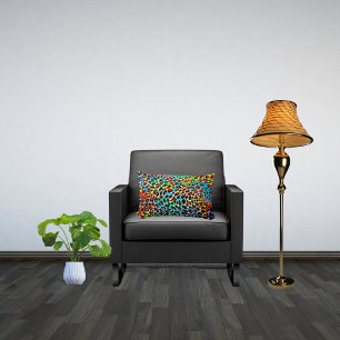 Bright Multicolor Mosaic Lumbar Cushion